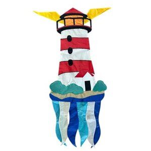NCE Lighthouse 1998 Garden Flag Tall Nylon Outdoor Vintage Coastal